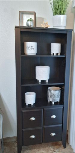 Espresso shaker bookshelf with doors