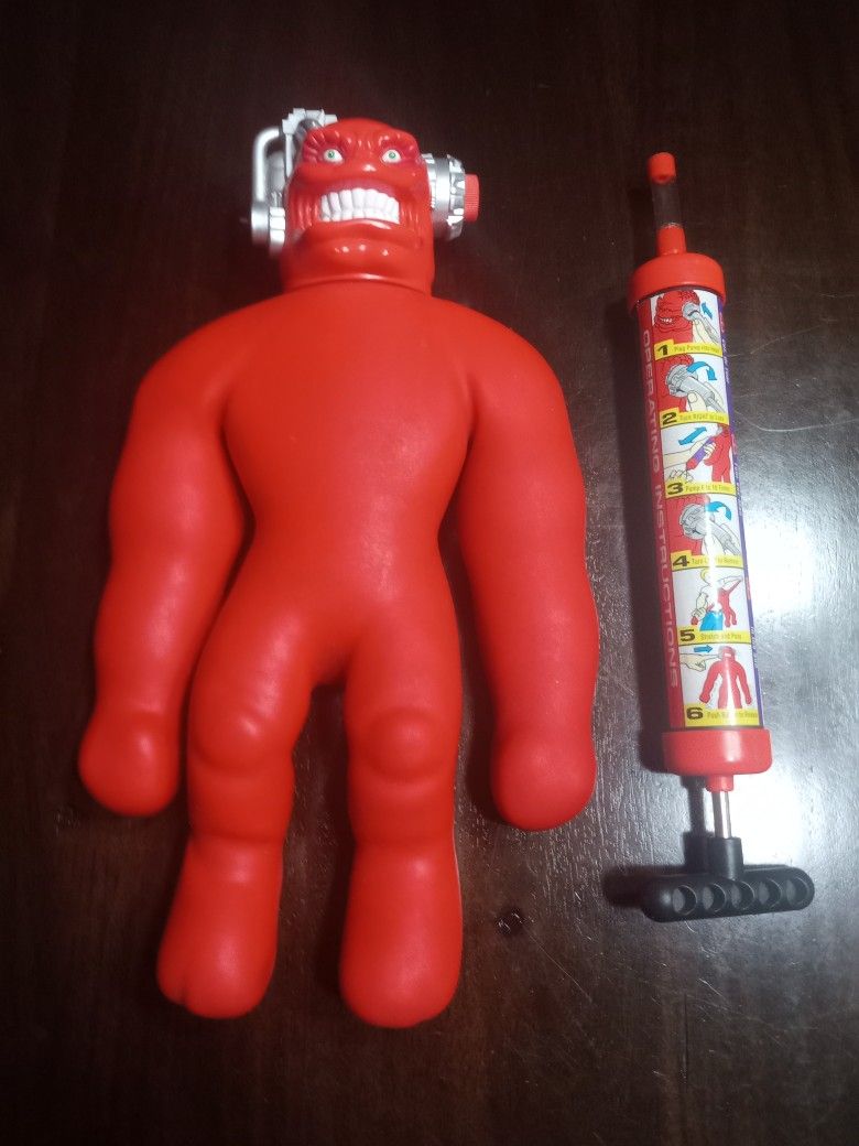 Vintage 1994 Vac Man Stretch Toy with Pump