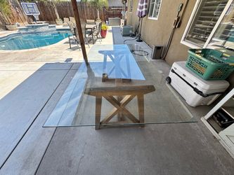 Glass dining table
