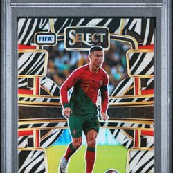 2023 Select FIFA Cristiano Ronaldo Zebra #95 PSA 10 Portugal 
