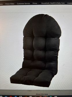 Patio Chair Cushion High Back Fade Resistant 5" Seat Pad Outdoor Black