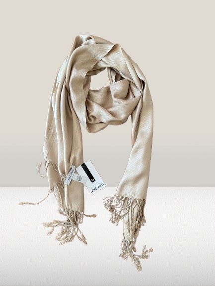 NWT Nine West Woman’s Solid Beige Scarf 22”x 70/80”