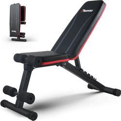 PASYOU Adjustable Weight Bench Full Body Workout Multi-Purpose Foldable Incline Decline Exercise Workout Bench for Home Gym

