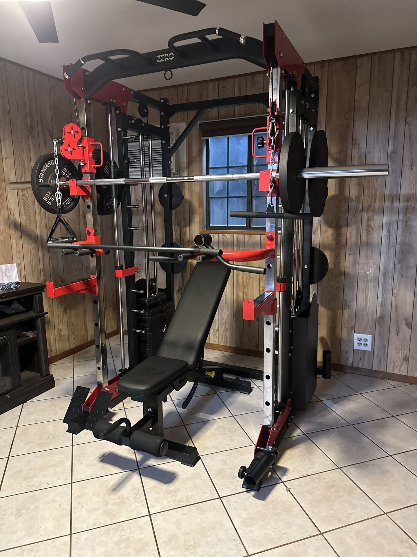 Smith Machine 200 Adjustable Bench 245lb Cast Iron Olympic Weights 7ft Olympic Bar Fitness Gym Equipment FREE DELIVERY/INSTALLATION 🚚 🛠️