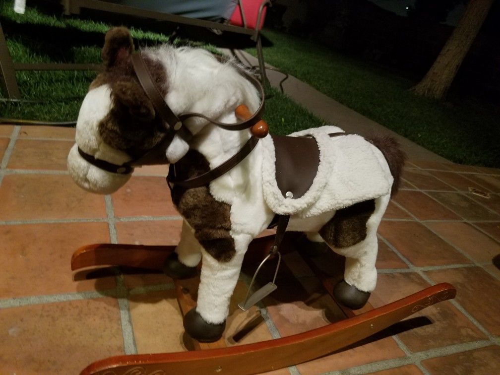 CHRISHA PLAYFUL PLUSH ROCKING RIDING HORSE WITH SOUNDS