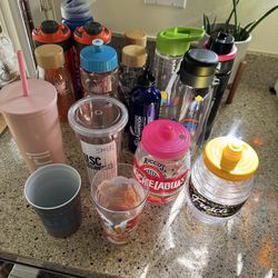 Great Value Grab Bag! Set of 16 water to go travel bottles cups liquid juice