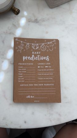 Baby shower/sprinkle game (baby predictions)