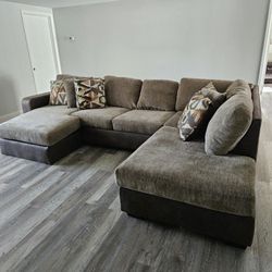 Family Room Sectional Couch and Swivel Chair