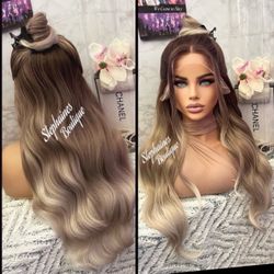 Human Hair Blended Lace Front Wig 