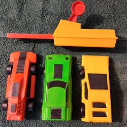 Vintage 1981 Parker Brothers NERF Hot Shots Stunt Cars & Launcher