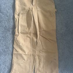 Carhartt Dungaree Flannel Insulated Pants Tan Sz.32