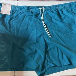 Men's Teal Swim Shorts 5 XL Size 7” Inseam NWT Summer Water Goodfellow & Co.