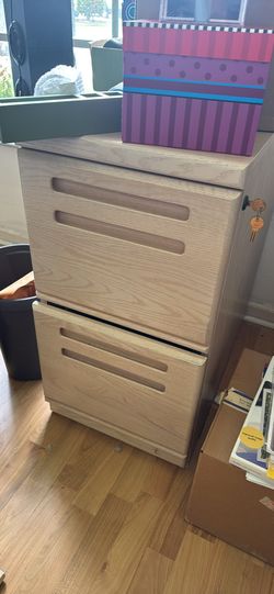 Two drawer file cabinet wood