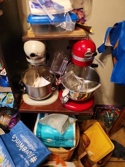 2 Kitchen aid mixers.