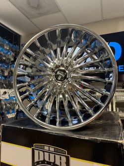 (Set-4) DUB Suave R140 Rse 24X9.5 BLANK Chrome 10mm Wheels Rims 24 Inch Call Us