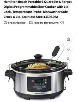 Hamilton Beach 6-Quart Slow Cooker - Programmable Crock Pot with Meat Probe *Pick-up In Great Bridge*