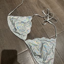 SHEIN Metallic Bikini Top 