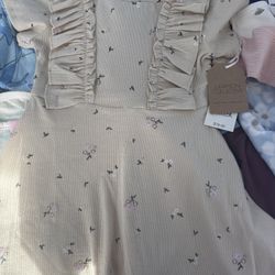 Beige Dress For Toddler Girl 