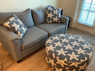 Apartment Sofa and Matching Round Starfish Ottoman Set