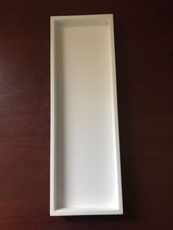 Essential Home Modern White Amenity Tray 12x4 Poly resin 