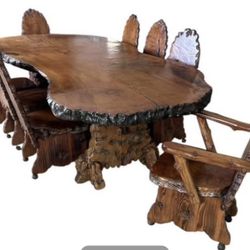 Solid Wood Table With 8 Chairs