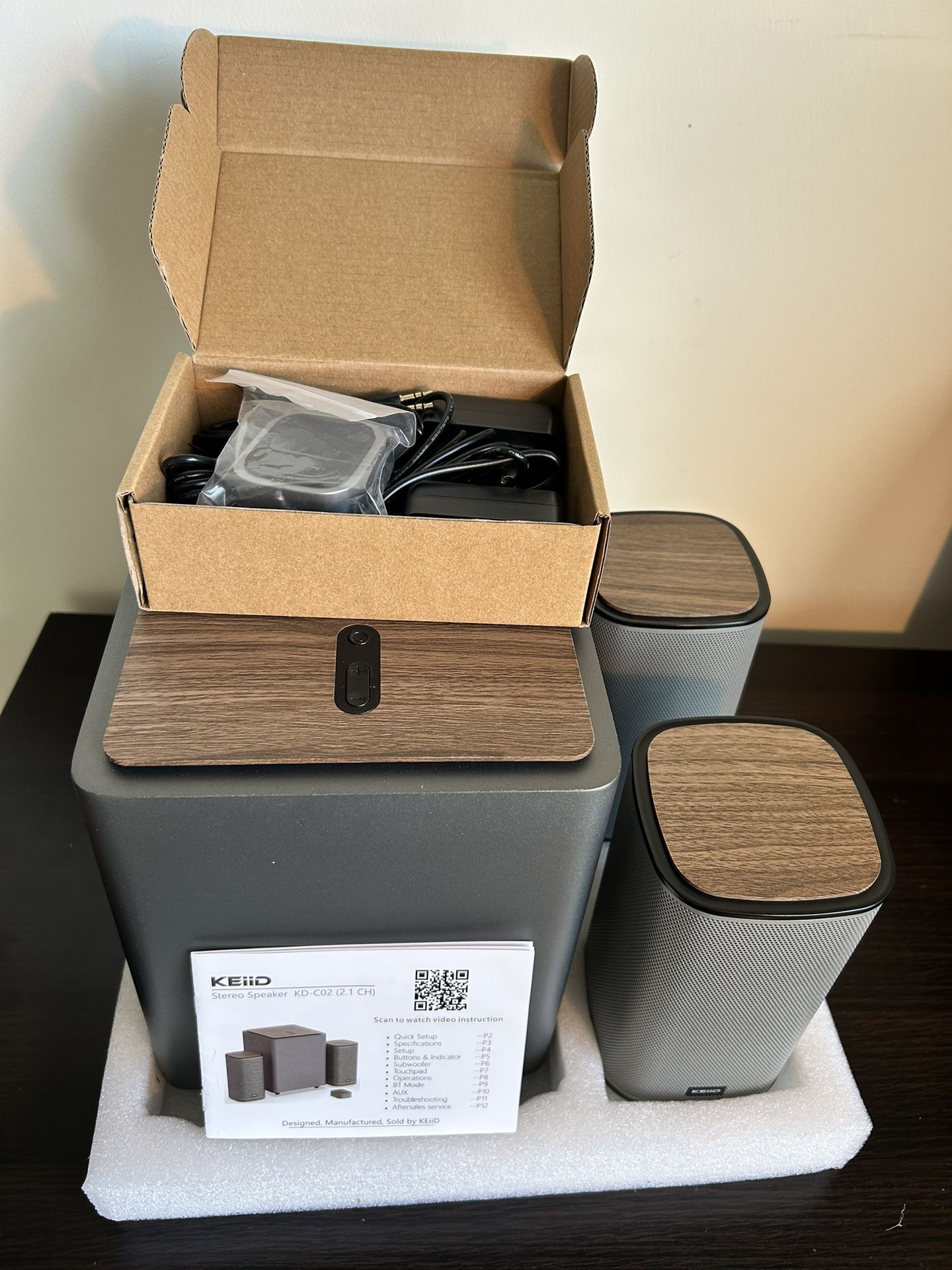 KEiiD 2.1 Bluetooth Computer Speakers with Wireless Subwoofer