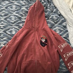 Burgundy BAPE full zip Hoodie 