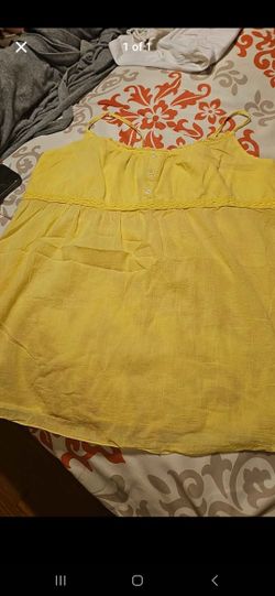 Yellow Spaghetti Strap Tank Top
