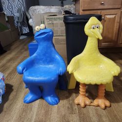 Vintage Big Bird N Cookie Monster Chairs 