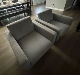 2 Gray Arm Chairs