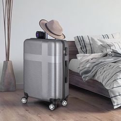 Suitcase, Carry On Hardside Luggage with Retractable Pole and Spinner Wheels Suitcase Set 2 Piece with TSA Lock and Built-in Compression Straps for Tr