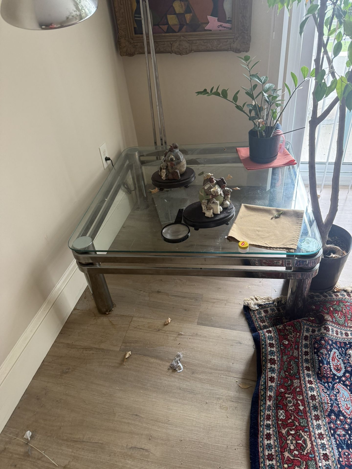 Glass And Brass Coffee Table