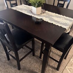Pub Brown Table W/ 4 chairs 