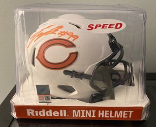 Trevis Gipson Chicago Bears NFL Mini Replica Helmet Russell Autograph Signed Becket COA New