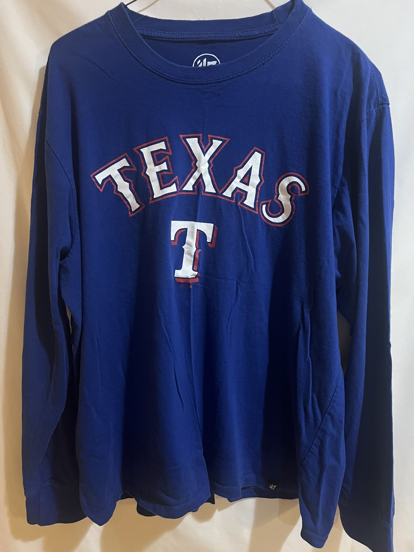 '47 Brand Texas Rangers Baseball Blue Long Sleeve Size Large Used Good Condition $20 Meet Up In Irving @dfwgoods