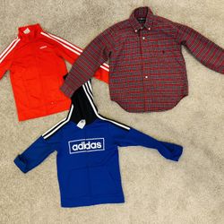 Adidas Little Boys Jakets and Bottom Up Shirt Size 6