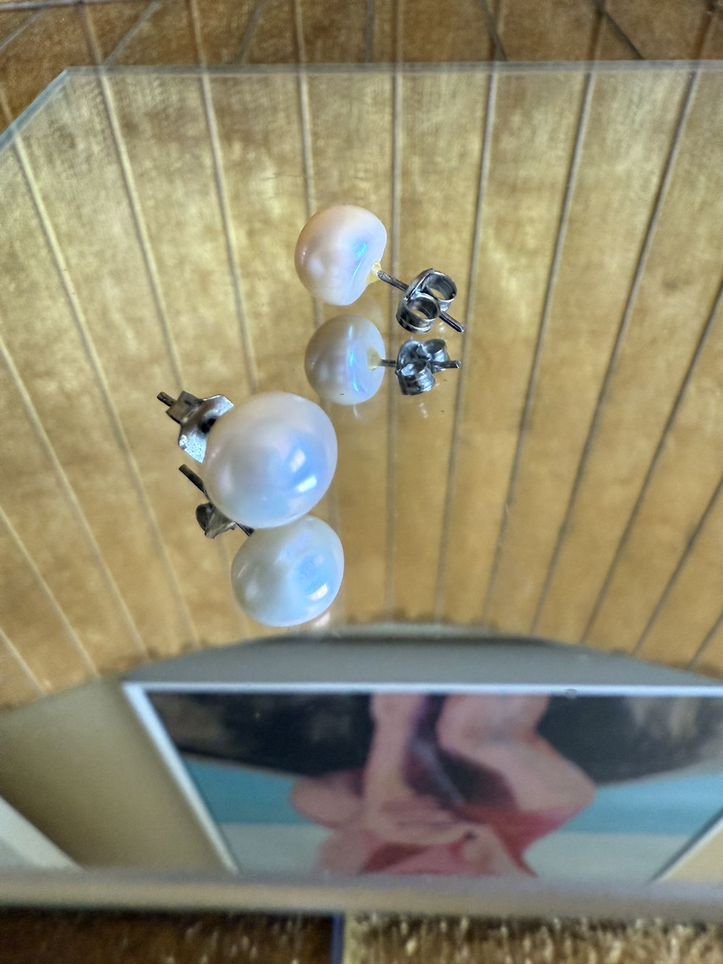 Pill Pink Tahitian Pearl Post Earring Studs