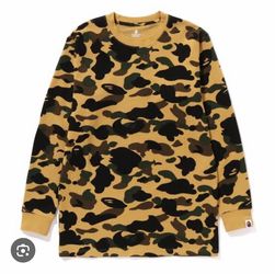 New A Bathing Ape BAPE Thermal Crew Neck Long Sleeve Shirt L