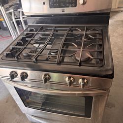 Gas Range  5-burner Kenmore 30”Stainless Steel