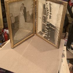 Two Hinged Metal Picture  Frames 8 In X 10 In Each Frame 
