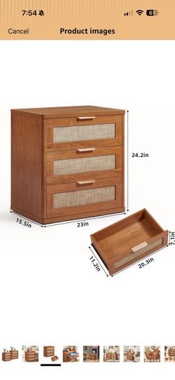 Night Stand 3 Drawer Dresser 