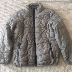 Gray Quilted Puffer Jacket