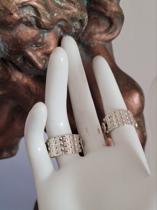 Sterling Silver 925 Rings With Red And Green Crystal