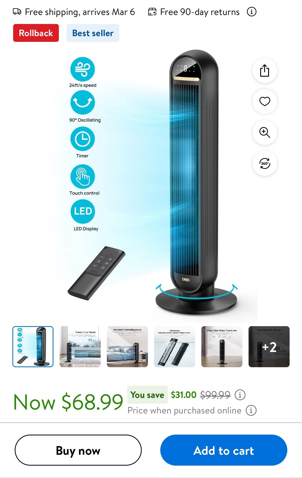 Dreo Tower Fan