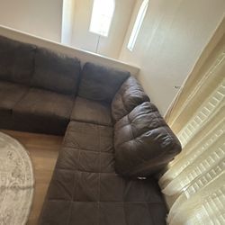 Brown sofa sectional normal used