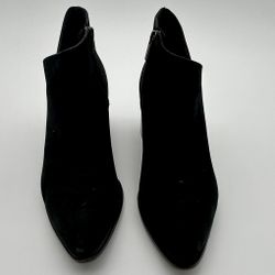 Vince Camuto Black Suede Leather Pointed Toe Heeled Ankle Booties Boot Shoes