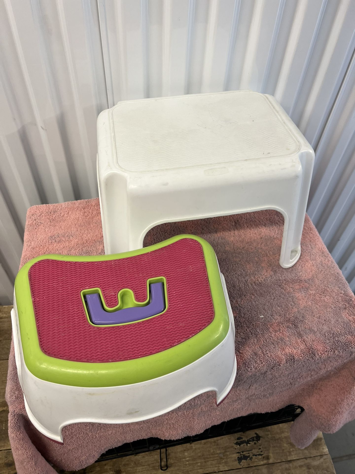 Set of 2 Plastic Step Stools, adult and child $7 ea-$10 both