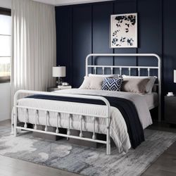 Yaheetech Classic Metal Platform Bed Frame Mattress Foundation with Victorian Style Iron-Art Headboard/Footboard/Under Bed Storage/No Box Spring Neede