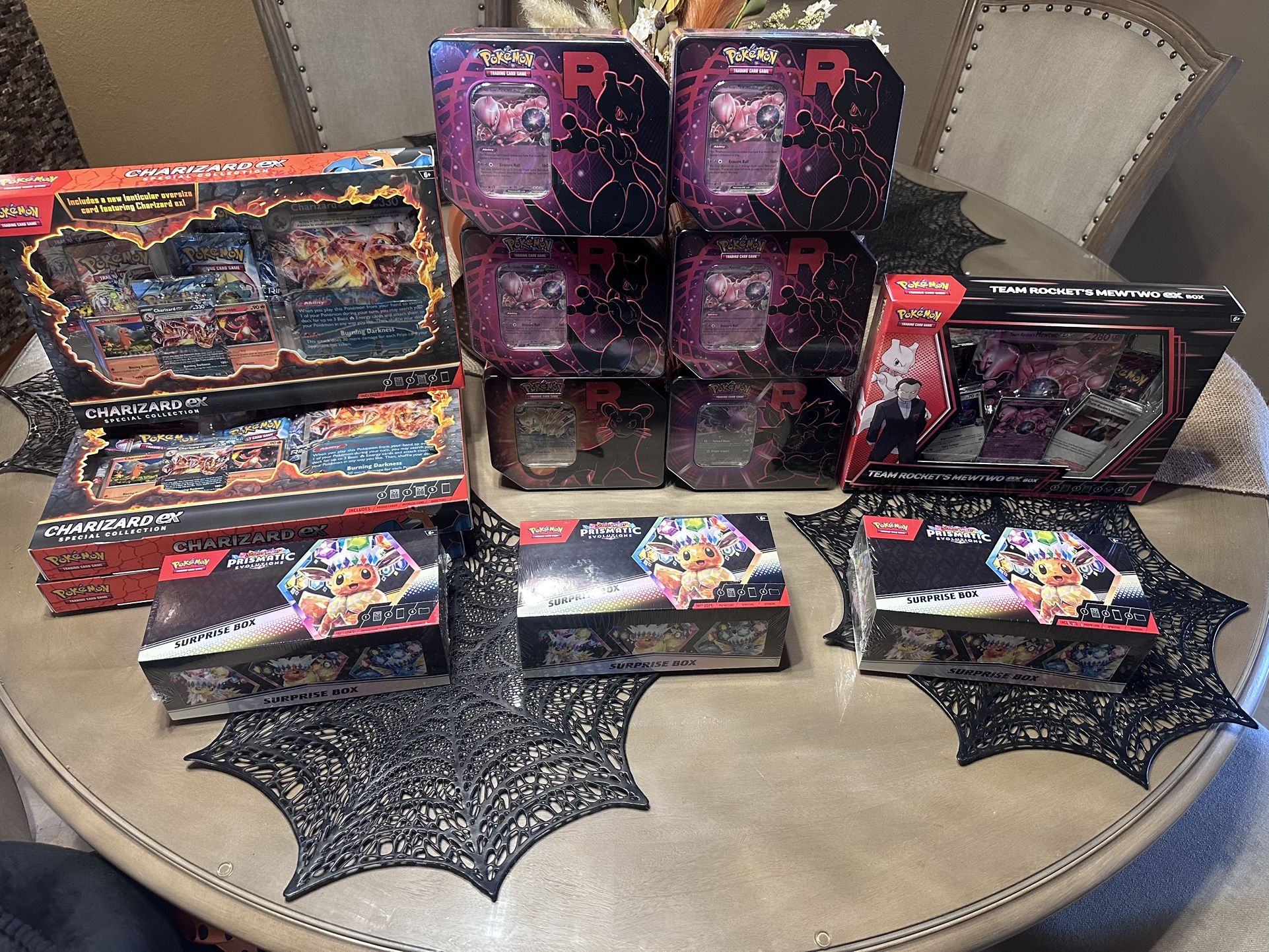 Pokémon Prismatic Destined Rivals Charizard Boxes Tins