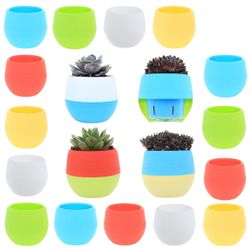 15 Colorful Succulent Planter Pots with Water Holders 3 inch for Small Plants